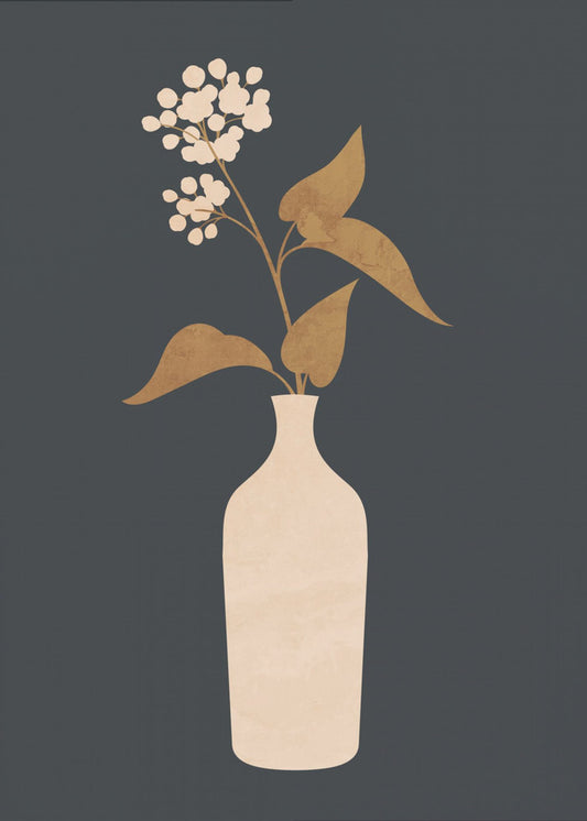 Minimale abstrakte Kunst Vase Blume | Leinwand