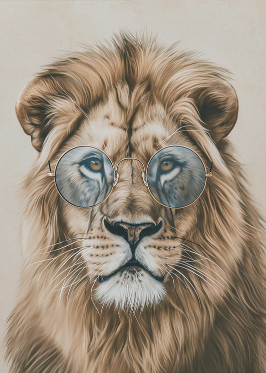 Löwe mit Brille | Poster