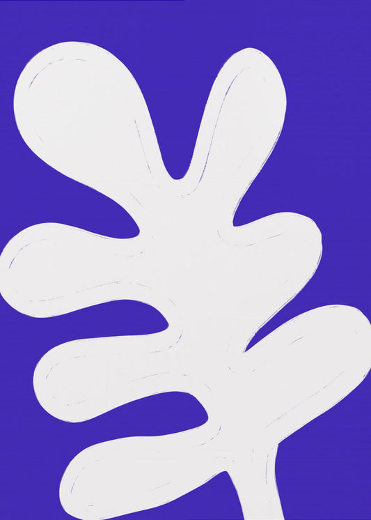 Blatt auf blauer Leinwand | Poster