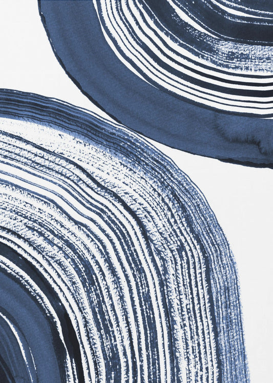Blue Concentric Waves | Canvas