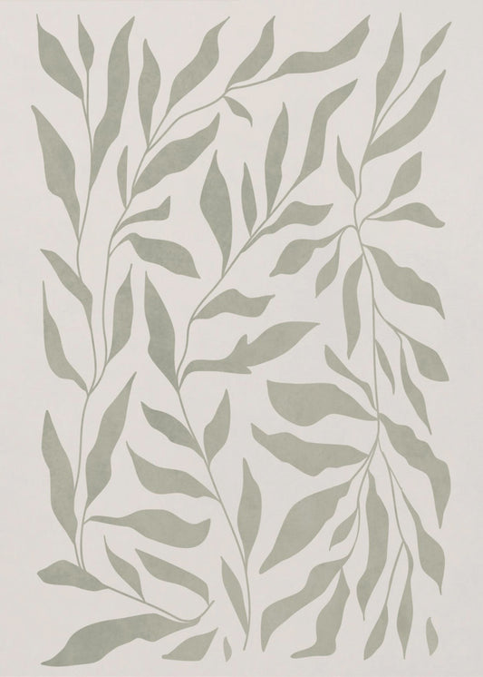 Olive Green Leaves | Canvas
