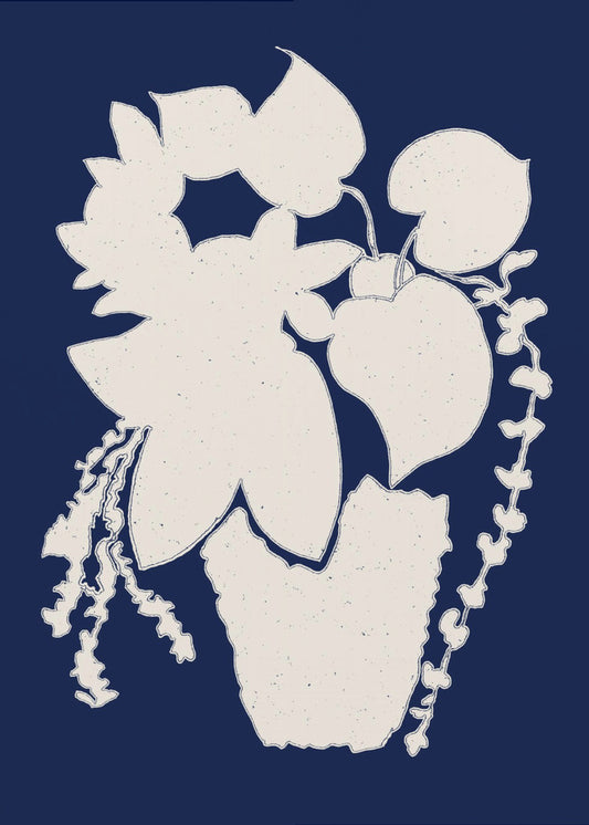 Florale Silhouette einer Pflanze | Leinwand