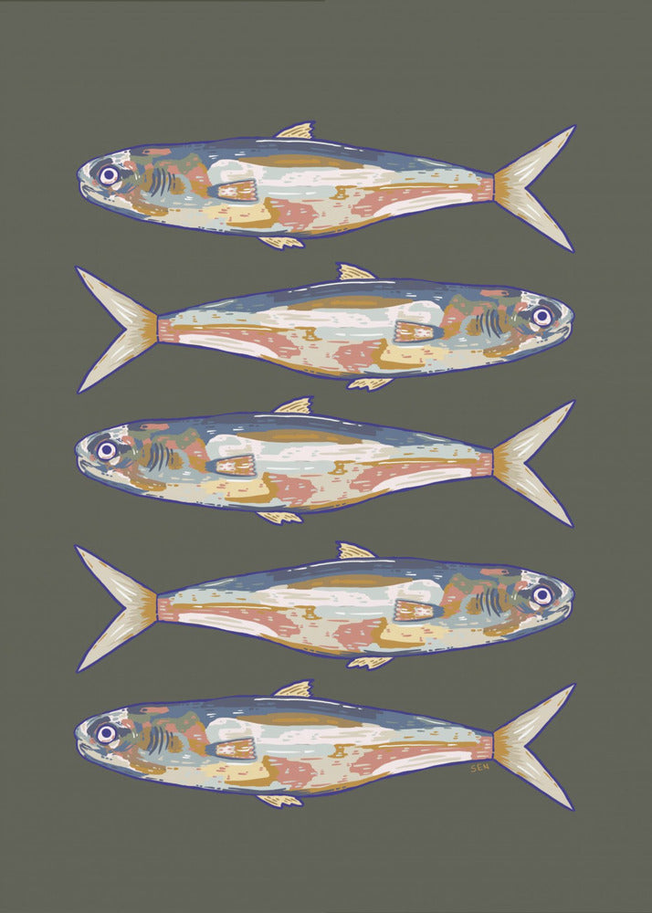 Five Fish in a Row | Canvas