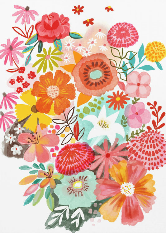 Sommergarten in voller Blüte | Leinwand