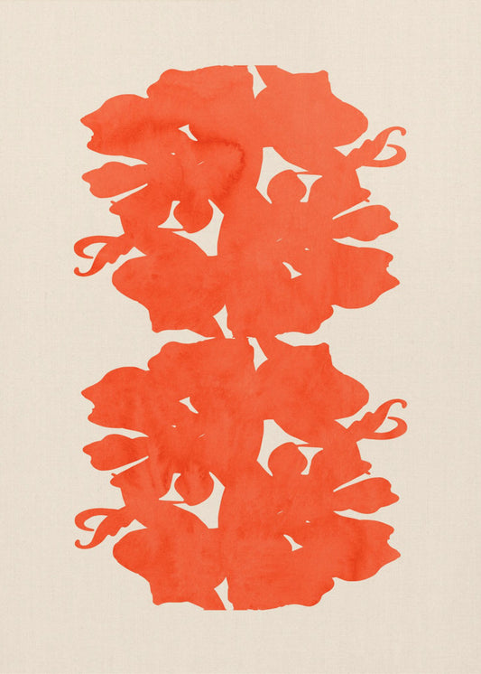 Orange Floral Silhouettes | Canvas