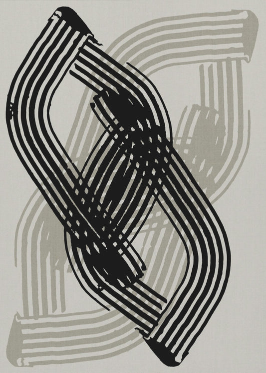 Abstract Curves in Black and Grey | Canvas