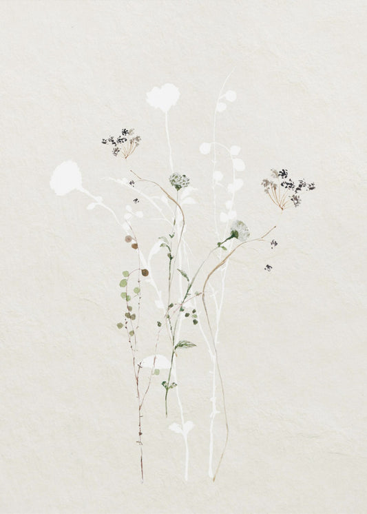 Gedämpfte botanische Elemente | Leinwand