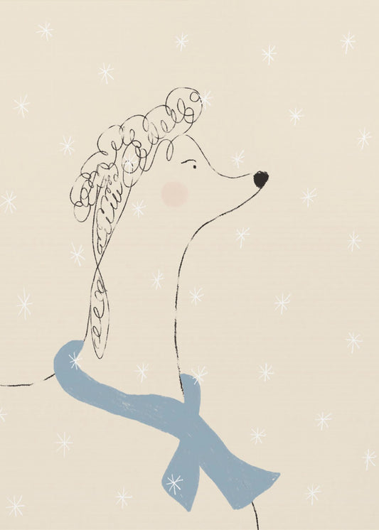 Poodle in the Snow | Canvas