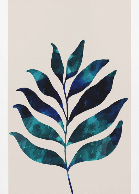 Botanical Design With Dark Blue Watercolor | Canvas