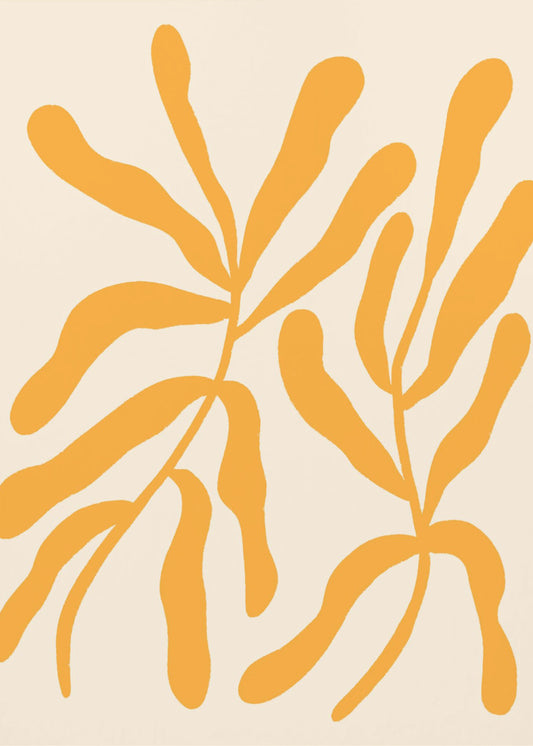 Yellow Leaf Silhouettes | Canvas
