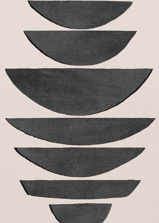 Stacked Black Semi Circles | Canvas