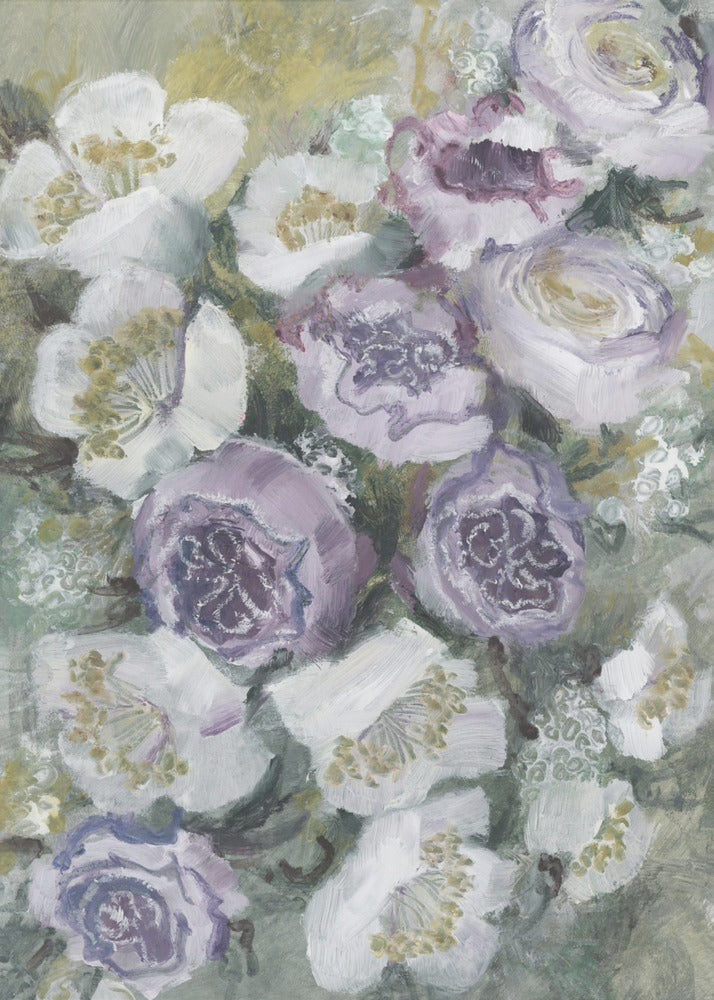 Zarte lila und weiße Blumen | Poster