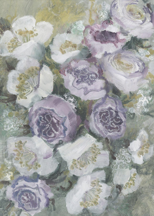 Zarte lila und weiße Blumen | Poster