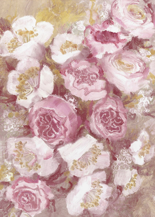 Blumenstrauß mit rosa Rosen | Poster