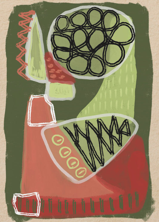 Abstract green and red | Canvas