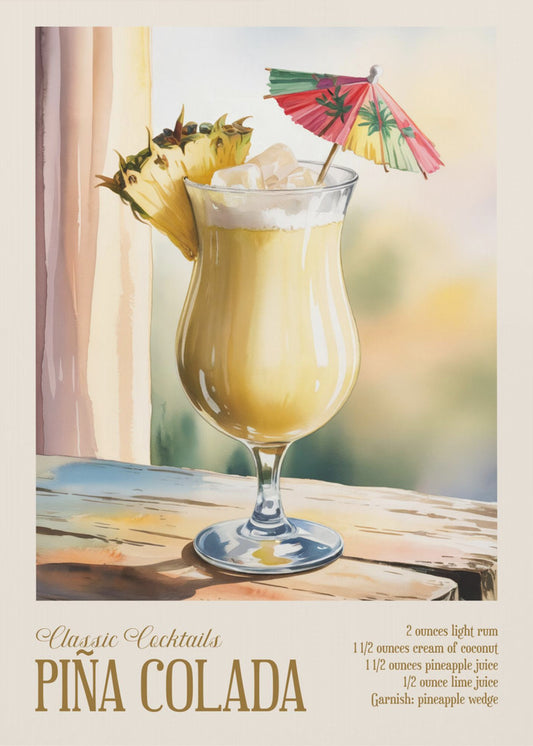 Klassische Cocktails - Pina Colada | Leinwand