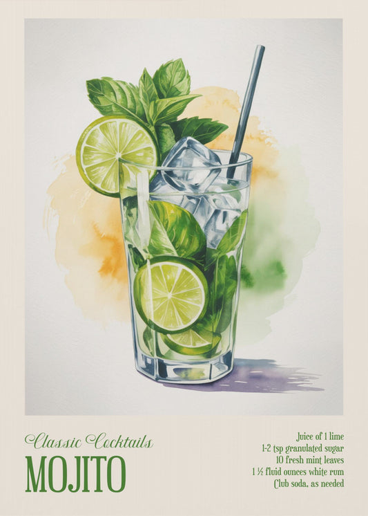 Klassische Cocktails - Mojito | Leinwand