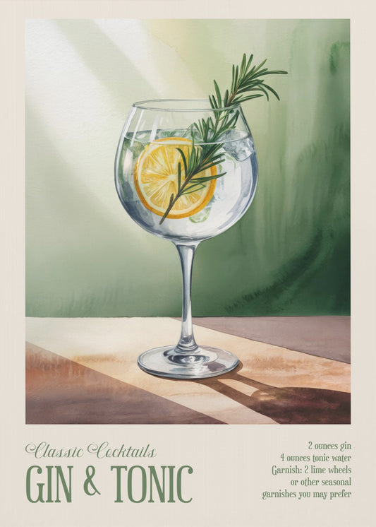 Klassische Cocktails - Gin Tonic | Leinwand