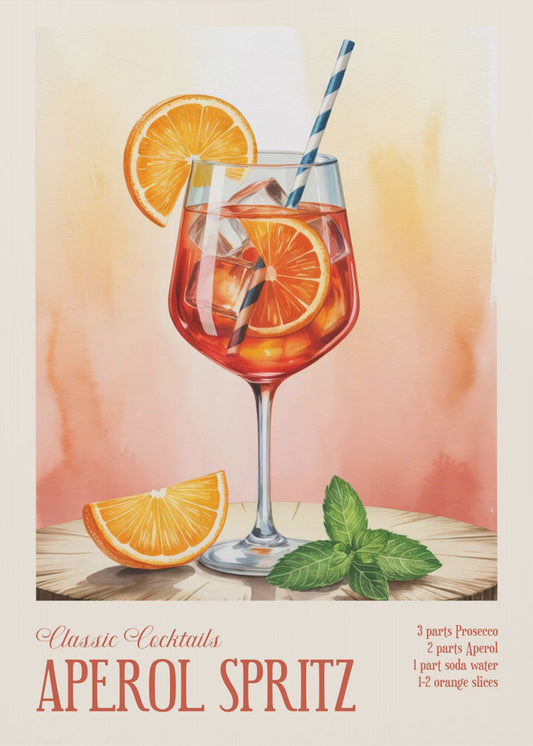 Klassische Cocktails - Aperol Spritz | Leinwand