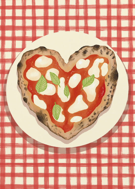 Pizza Herz kariert | Poster