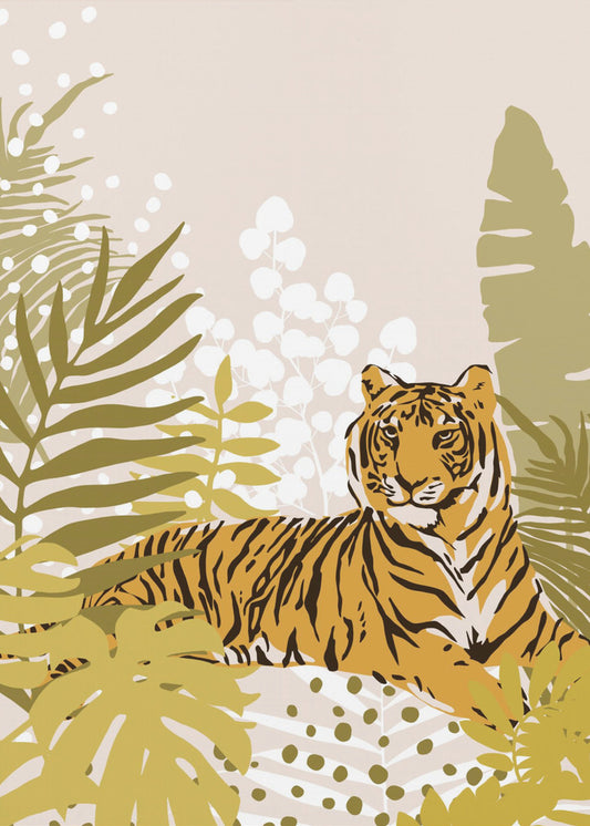 Tiger Laying Down von Cats and Dotz 30 X 42 Zoll | Leinwand