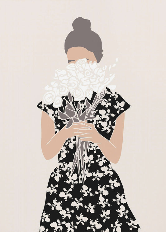 Mädchen mit Blumenstrauß | Poster