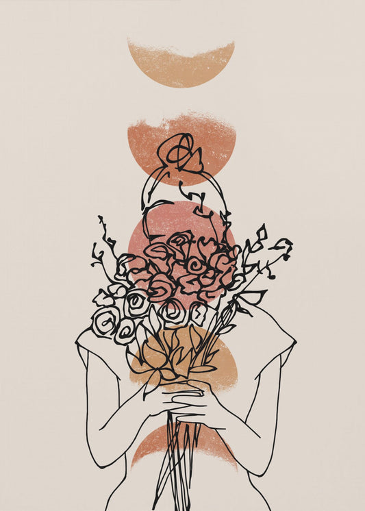 Mädchen mit Blumenstrauß | Poster