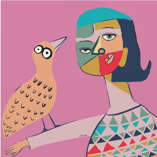Lady with bird | Poster
