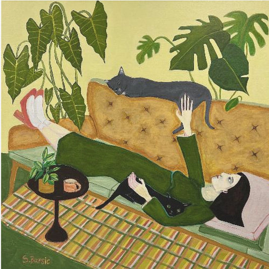 Cat Lady on Couch having a date | Poster