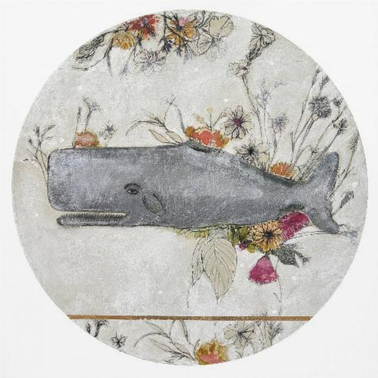 Whale Set Against A Backdrop Of Delicate Flowers | Poster