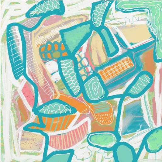 Blue and orange pattern | Poster