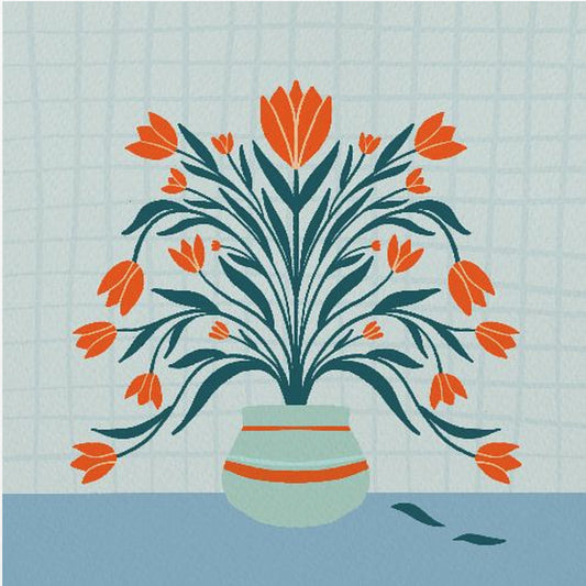 Tulpen in einer Vase - türkis | Poster