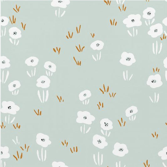 Minimalistisches Wildblumenwiesen-Minzmuster | Poster