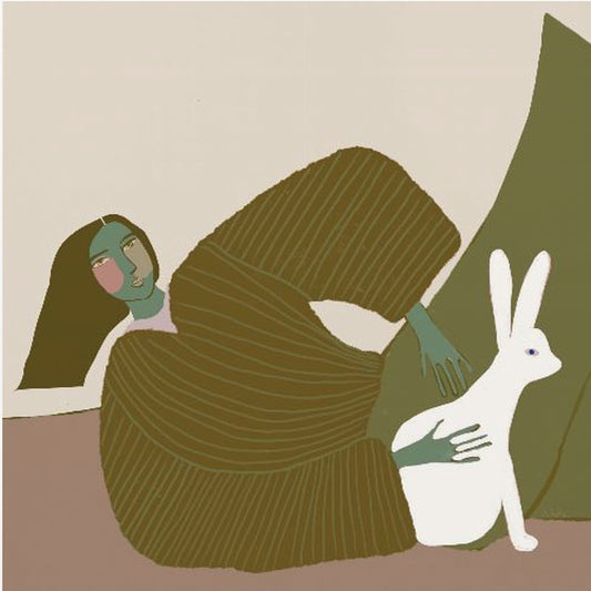 lady with rabbit | Canvas