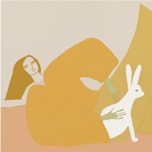 GOLD Dame mit Kaninchen | Poster